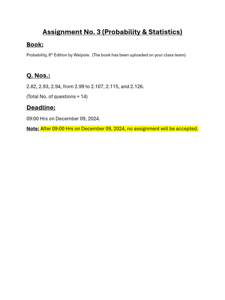 Assignment No. 3 | PDF