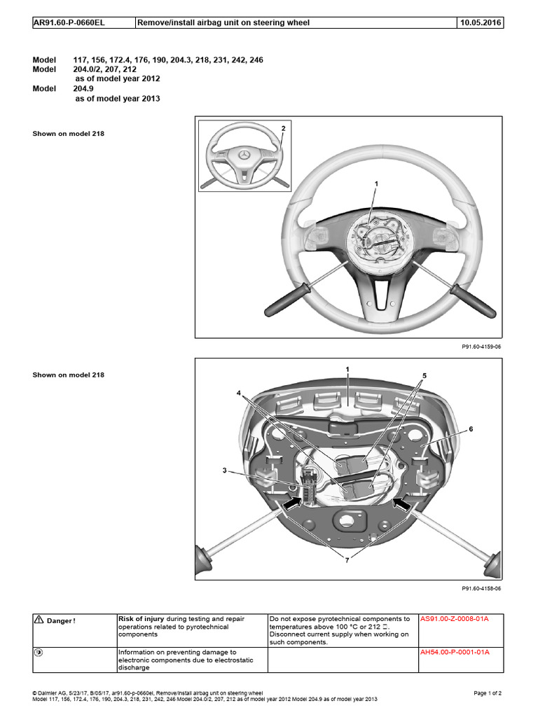 Airbag Unit On Steering Wheel As of 2012 | PDF | Airbag | Steering