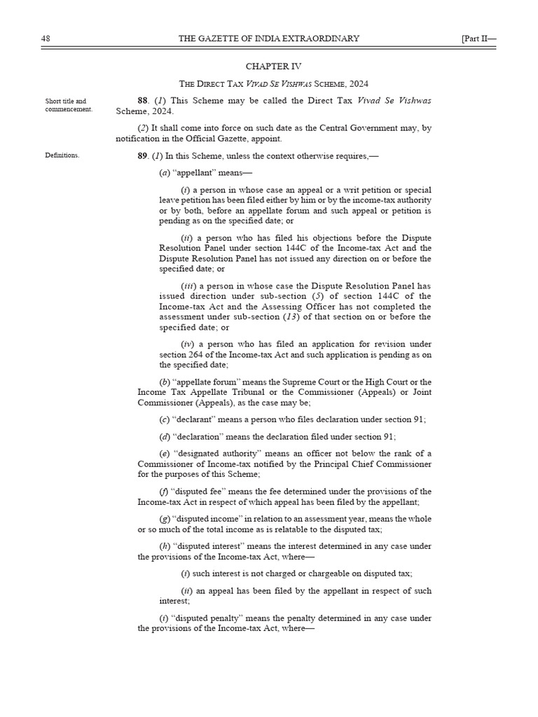 Direct Tax Vivad Se Vishwas Scheme 2024 | PDF | Appeal | Income Tax