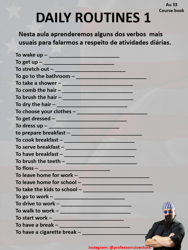 Daily Routines Vocabulary Guide | PDF | Eating Behaviors Of Humans | Meal