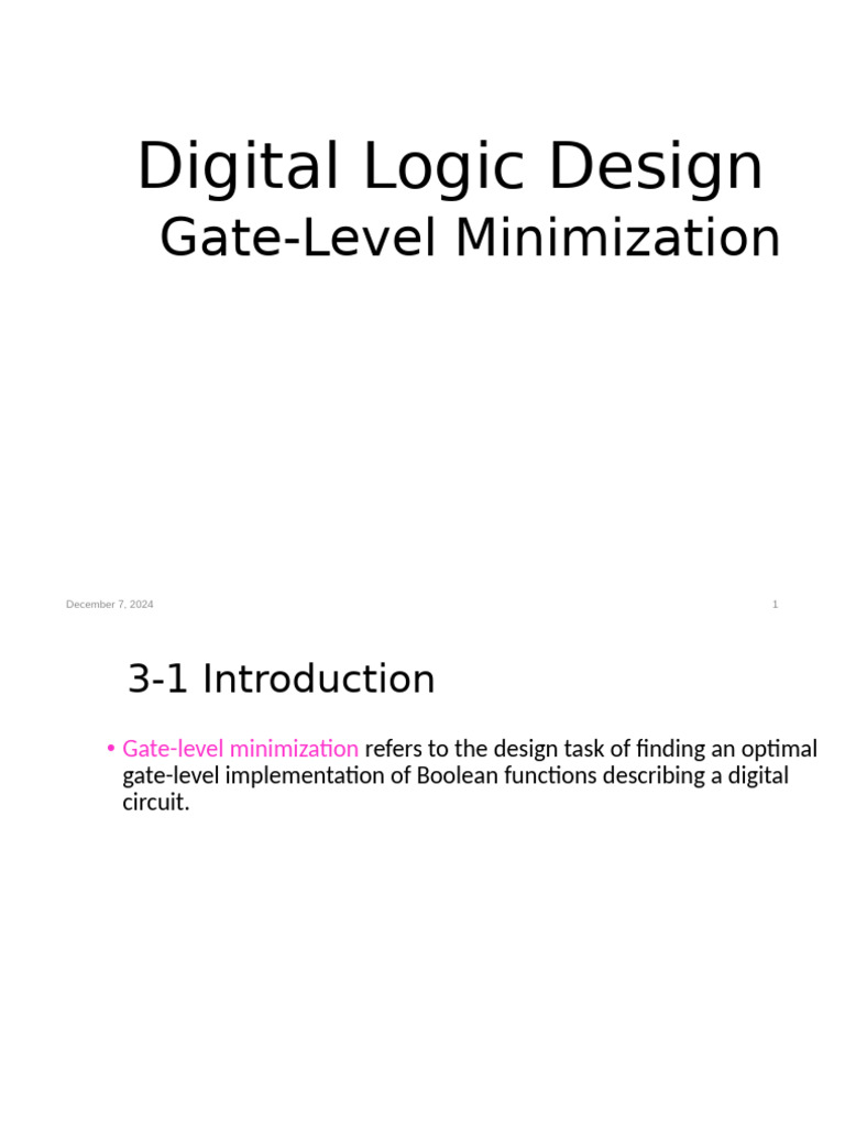 Chapter 3 Gate-Level Minimization Before Mid f24 | PDF | Boolean ...