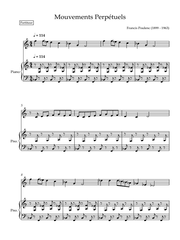 Mouvements Perpétuels Partituur - Full Score | PDF