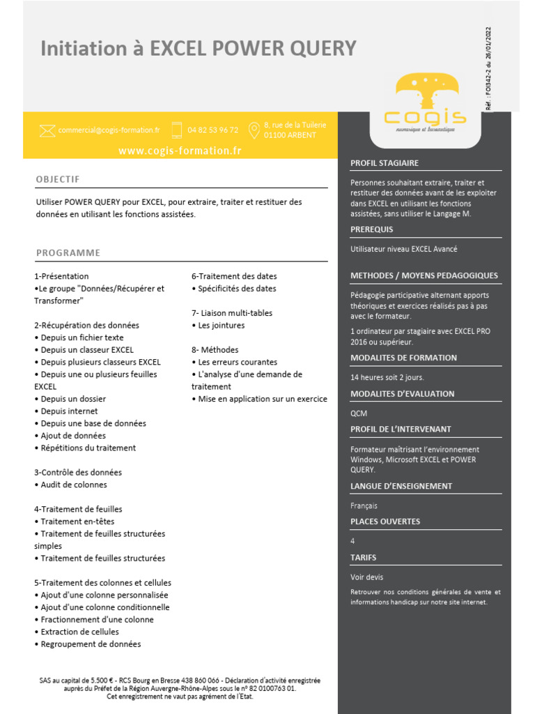 Initiation à Power Query pour Excel | PDF | Microsoft Excel | Génie ...