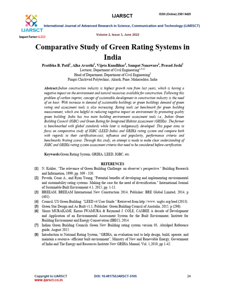 14) Comparative Study of Green Rating Systems in India | PDF | Green ...