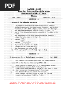 Inter 1st Year Maths IB (EM) 2025 Guess Paper-1