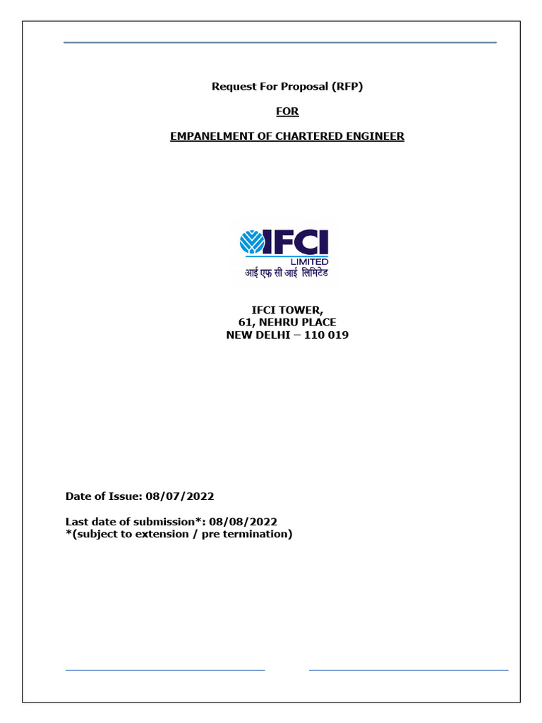 RFP for Chartered Engineer | PDF | Limited Liability Partnership ...