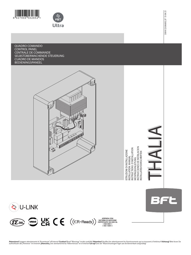 Manuel d'installation BFT Thalia PDF — free download