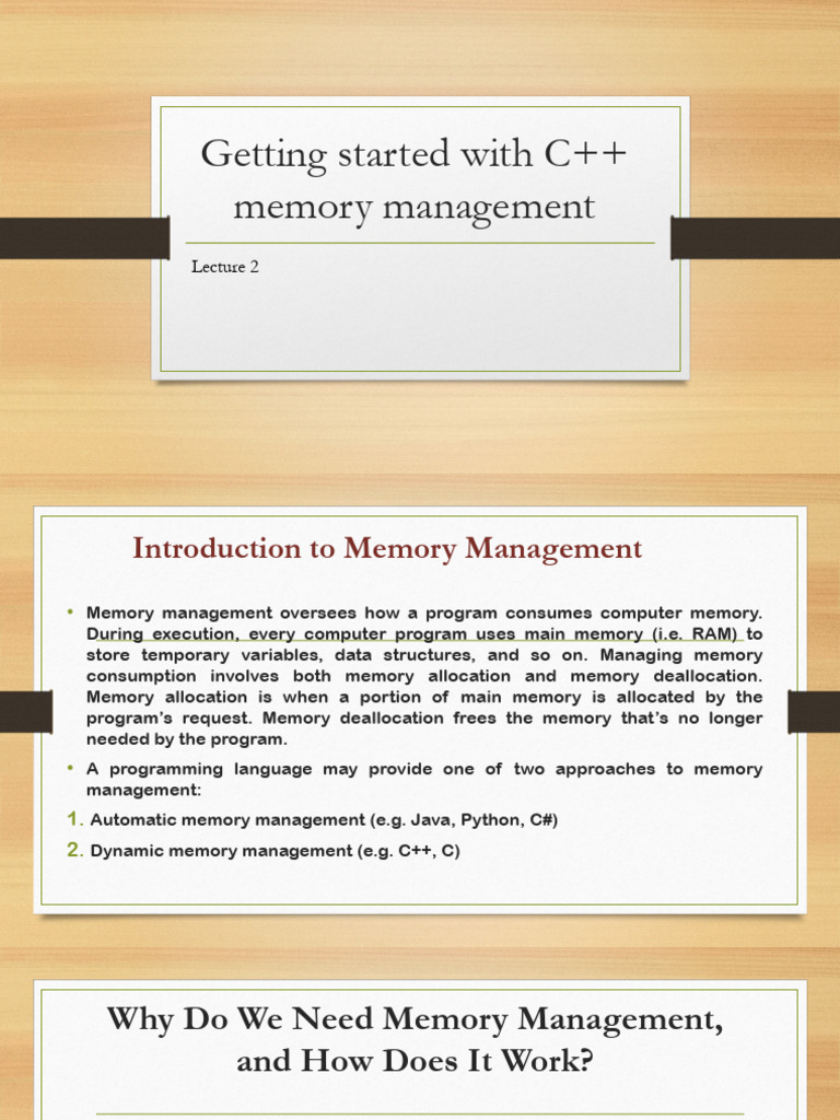 C++ Memory Management Basics | PDF | Pointer (Computer Programming ...