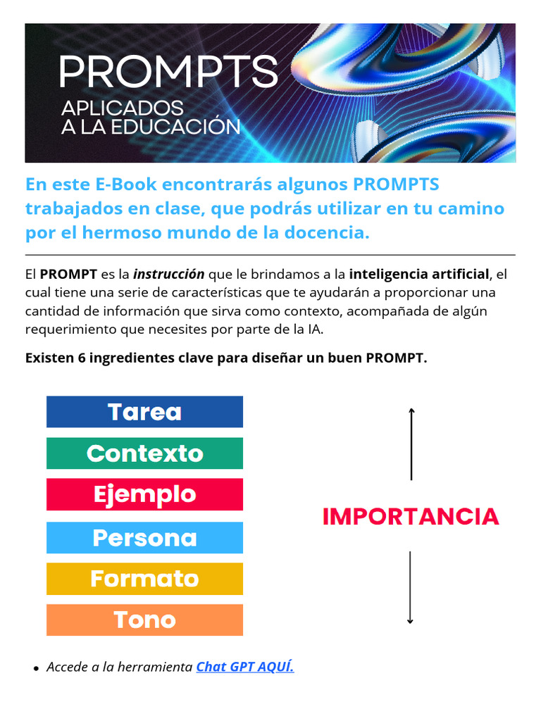 Prompts Educativos para Docentes | PDF | Inteligencia artificial ...
