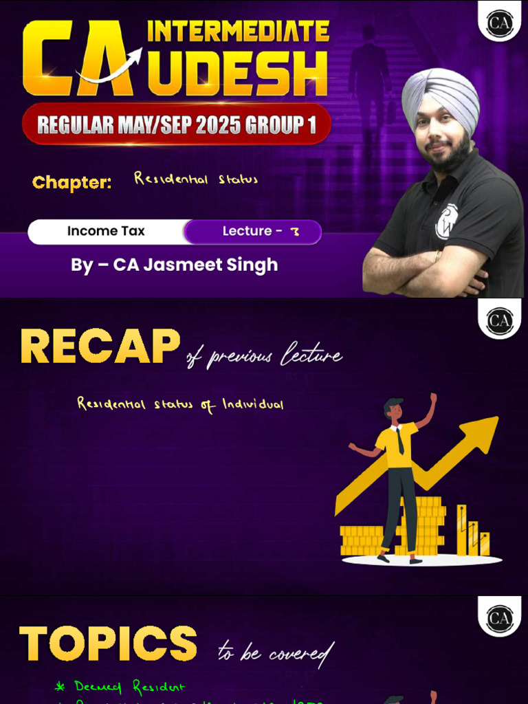 Residence and Scope of Total Income 03 - Class Notes (Taxation) | PDF