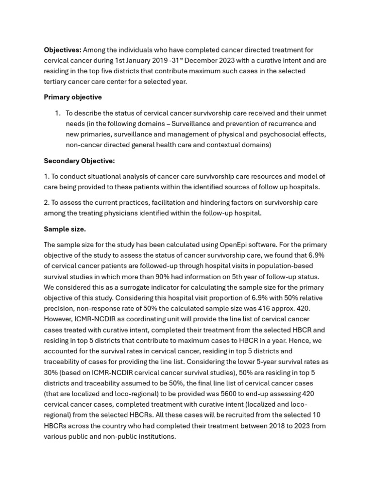 Cervical Cancer Survivorship Care Study | PDF | Cancer | Cancer Survivor