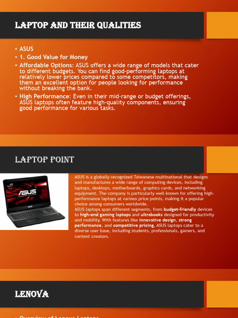 Qualities of Top Laptop Brands | PDF