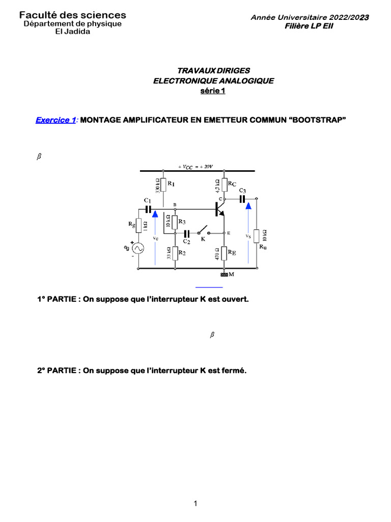 Montage Amplificateur NPN Bootstrap | PDF | Transistor bipolaire ...