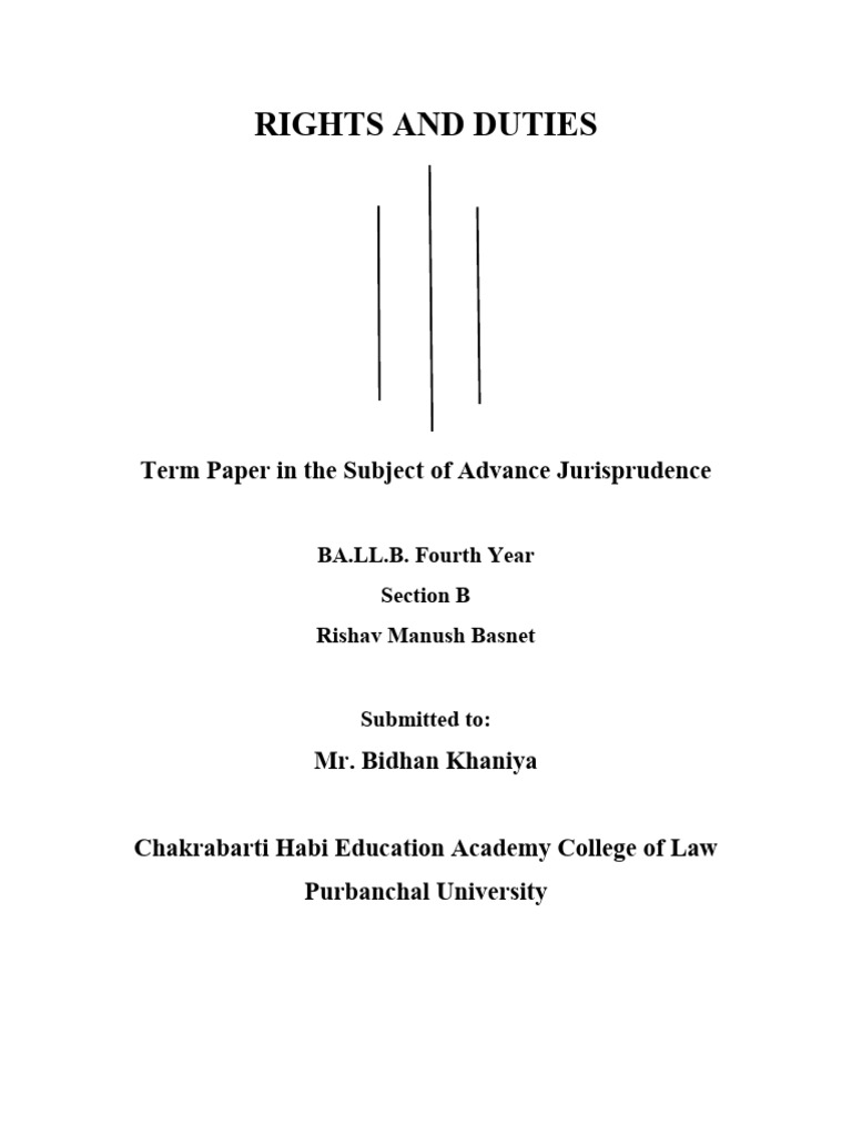 Rights and Duties in Jurisprudence | PDF | Rights | Minority Group