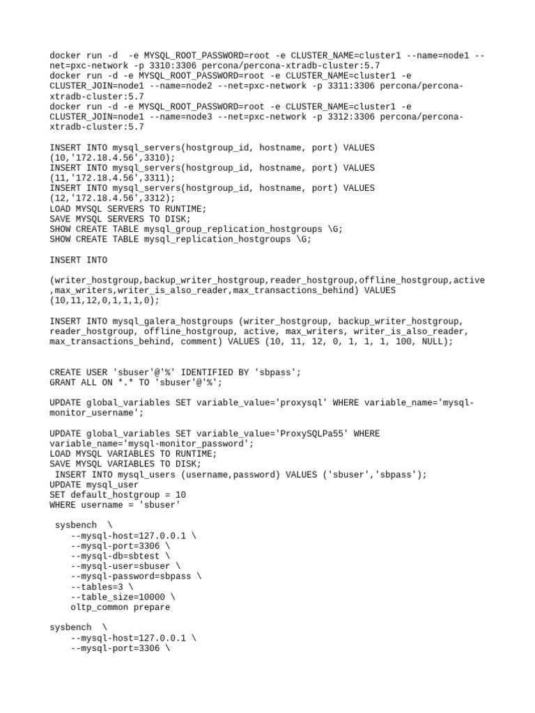 Percona XtraDB Cluster Setup Guide | PDF