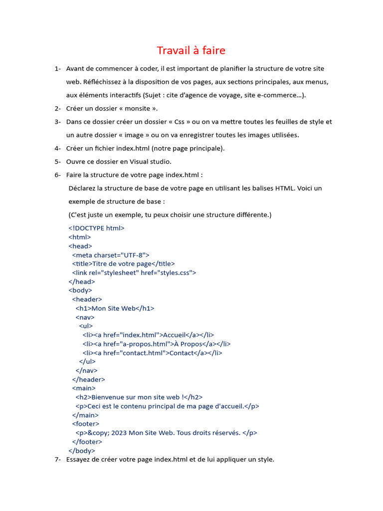 Guide de création d'un site web HTML | PDF | Internet | Internet et Web