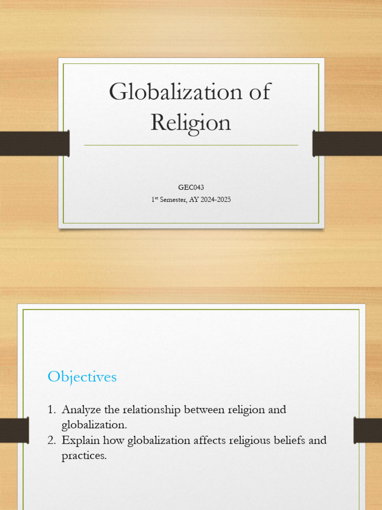 Lesson 9. Globalization of Religion GEC043 | PDF | Ecumenism ...