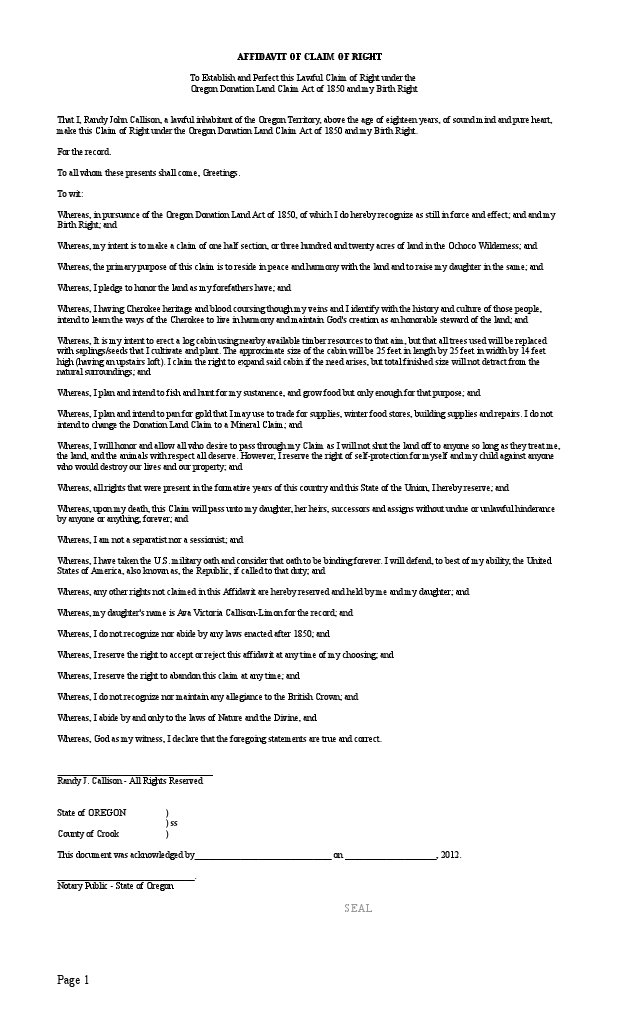 Donation Land Claim Randy Oath Of Office Government