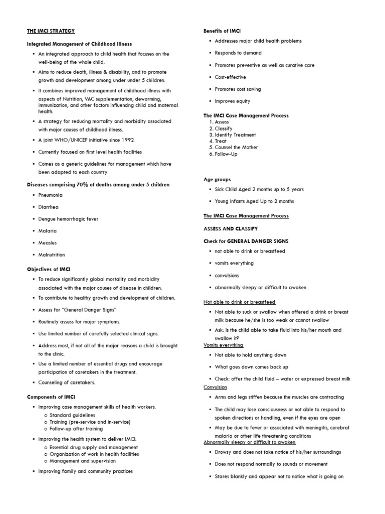The Imci Strategy Updated | PDF | Pneumonia | Measles