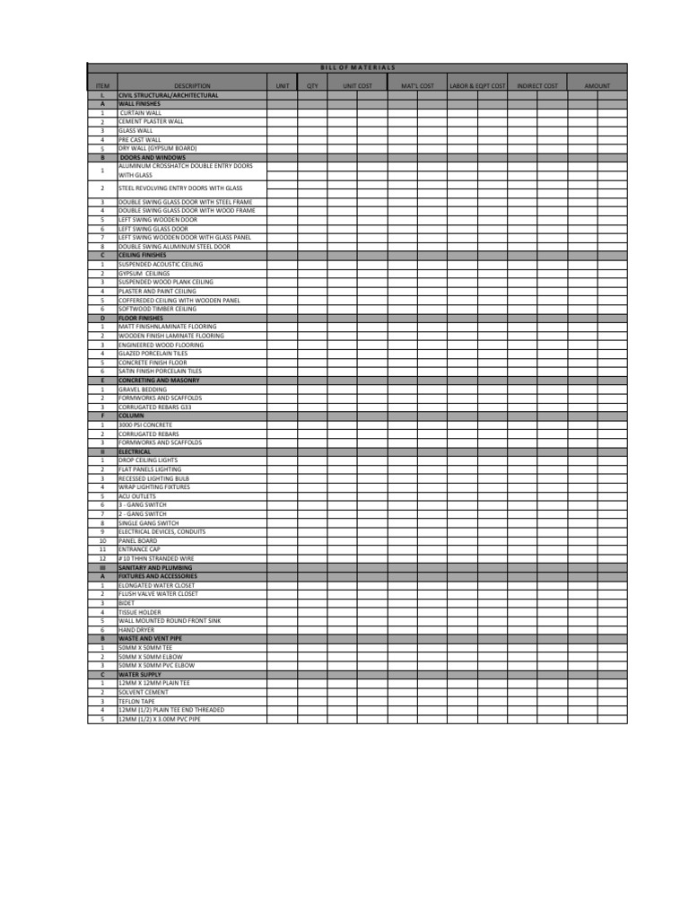 HOW TO CREATE BILL OF MATERIALS IN VISUAL BASIC visual data 8