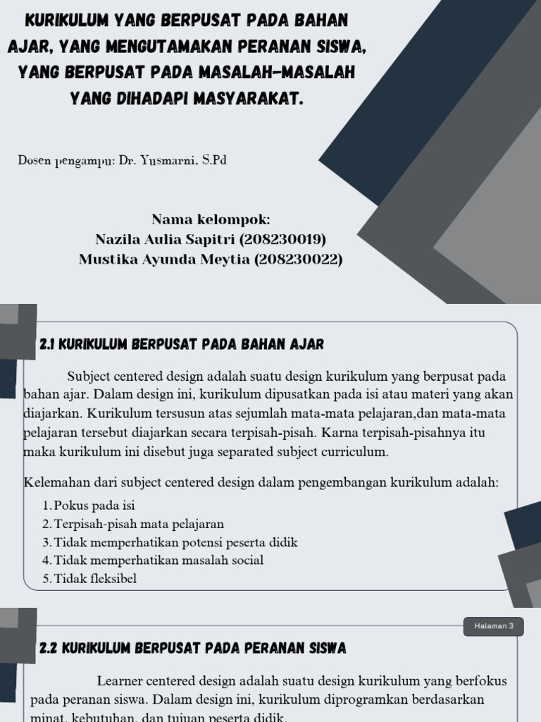 Kurikulum Pendidikan Matematika (Kelompok 9) | PDF