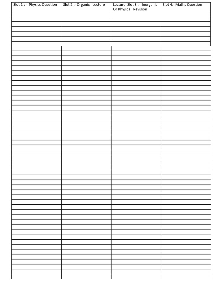 Planner Slot | PDF