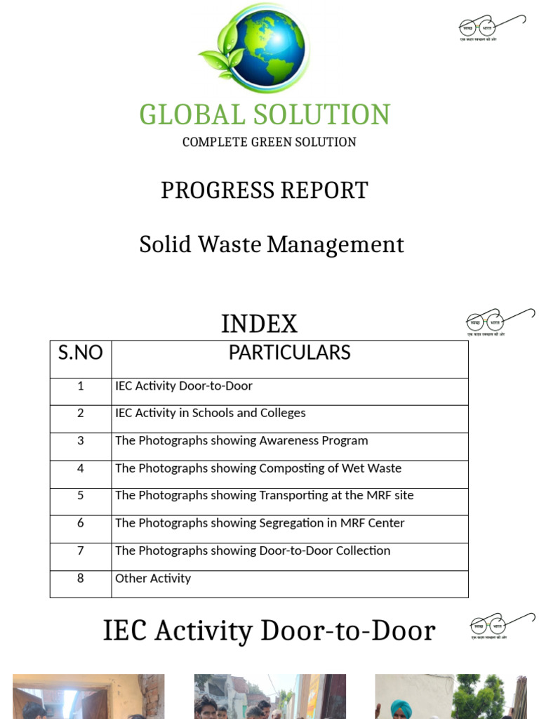 Solid Waste Management Progress Report | PDF