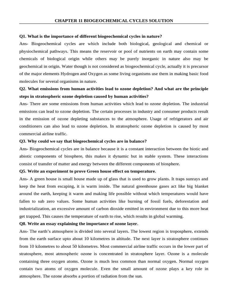 9 Biogeochemical Cycles Pdf Climate Change Atmosphere Of Earth