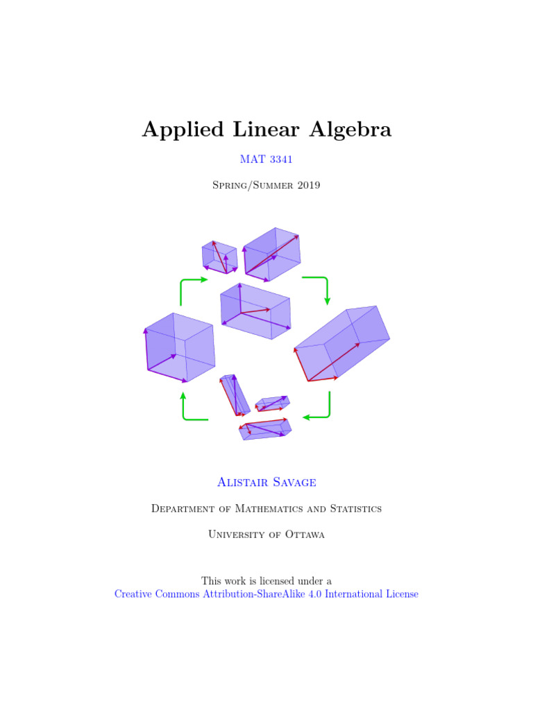 Applied Linear Algebra Course Notes | PDF | Matrix (Mathematics ...