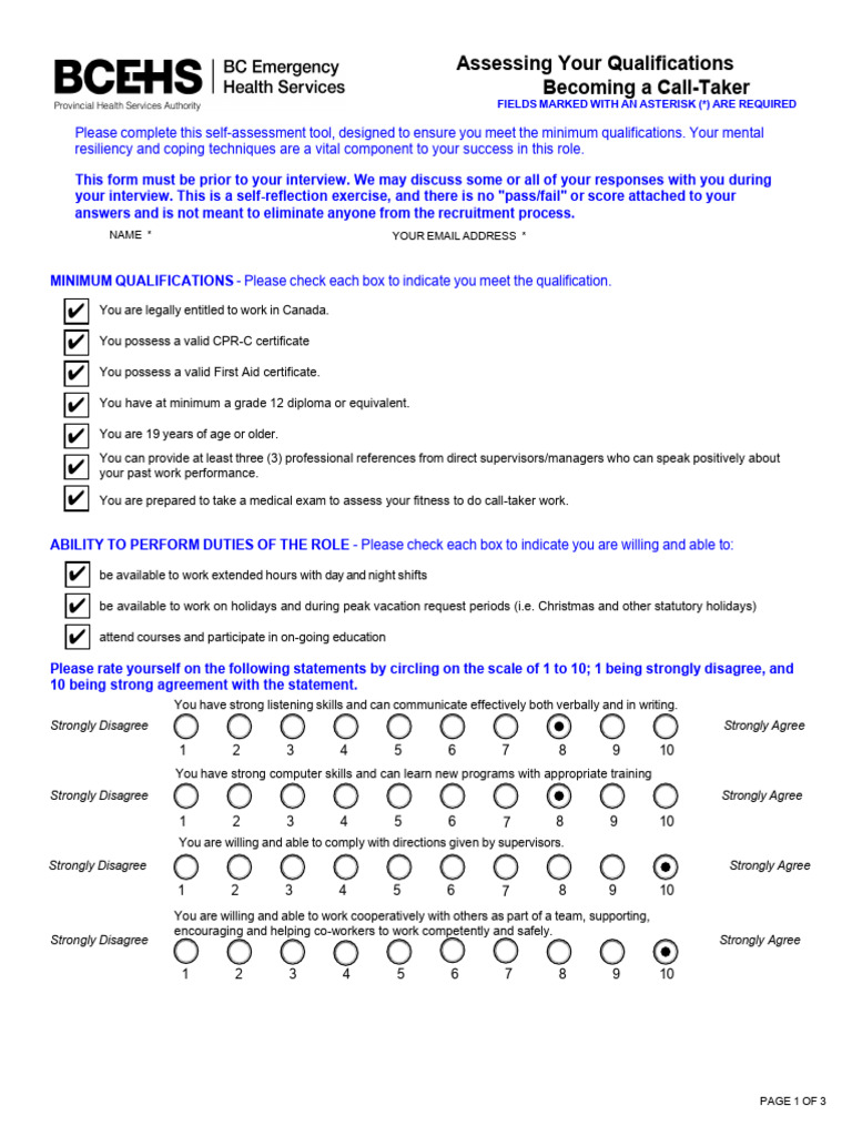 Call-Taker Qualifications Assessment | PDF | Sleep | Shift Work