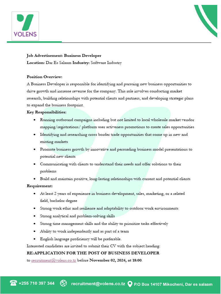 Business Developer | PDF