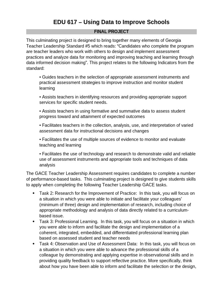 Data-Driven School Improvement Project | PDF | Educational Assessment ...