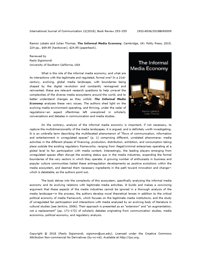 Exploring the Informal Media Economy | PDF | Innovation | Economies