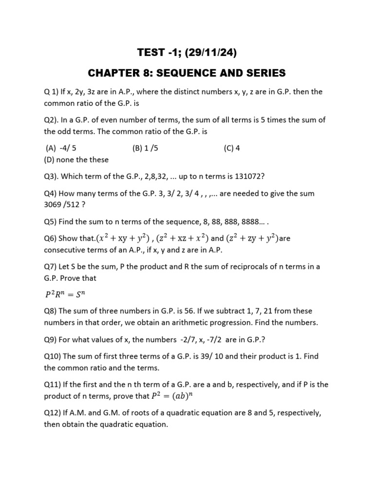 Sequence and Series Problems Explained | PDF