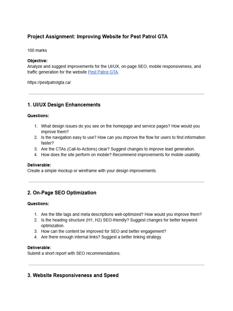 Project+2+_Improving+Website+for+Pest+Patrol+GTA+(2) | PDF