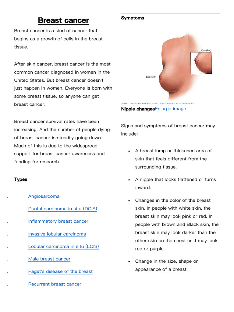 breast cancer | PDF | Breast Cancer | Cancer