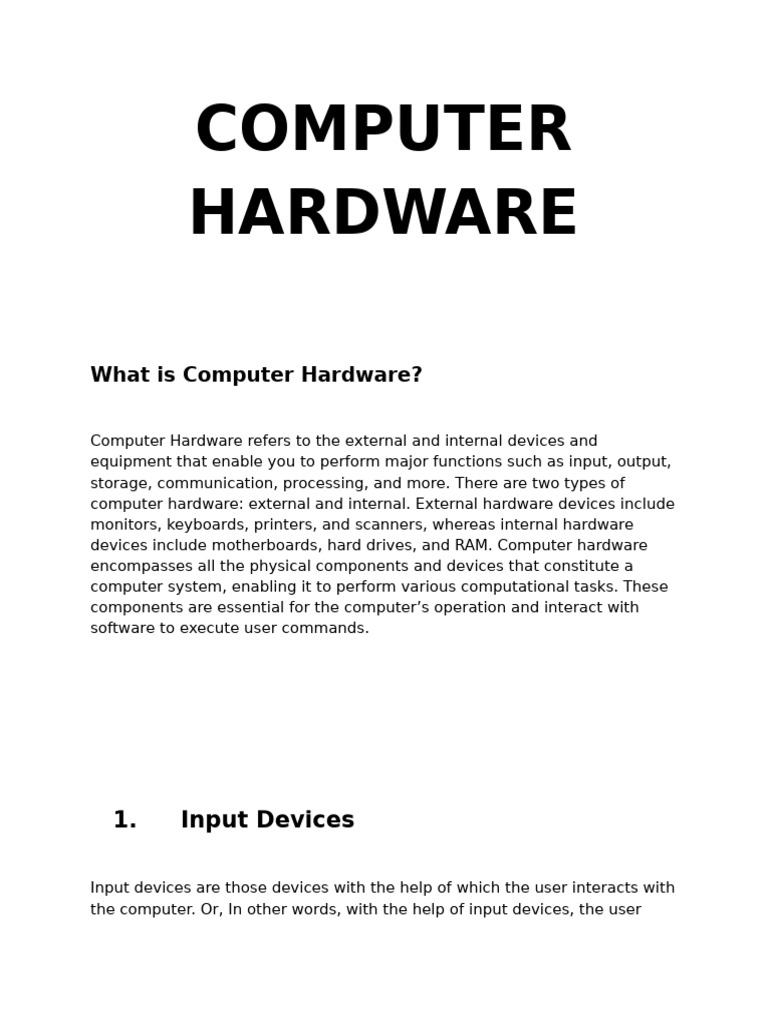 Understanding Computer Hardware Basics Pdf Image Scanner Random