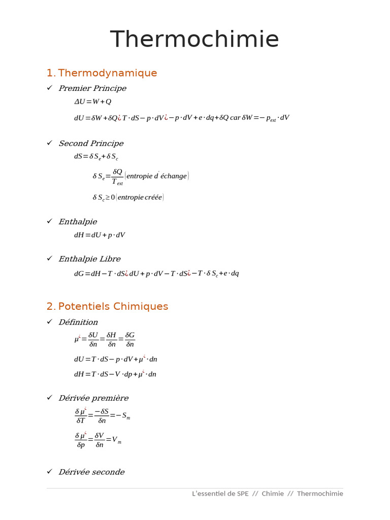 Introduction à la Thermochimie | PDF | Chimie | Thermodynamique