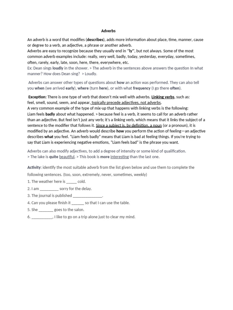 4 Adverbs | PDF
