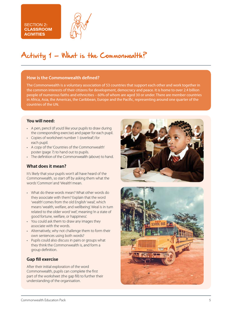 Commonwealth Education Activities Guide | PDF | Commonwealth Of Nations