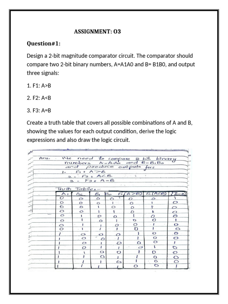 2-Bit Comparator & Environmental System Design | PDF