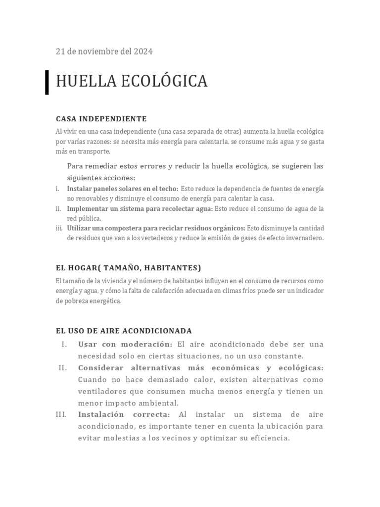 Huella Ecológica | PDF | Residuos | Coche