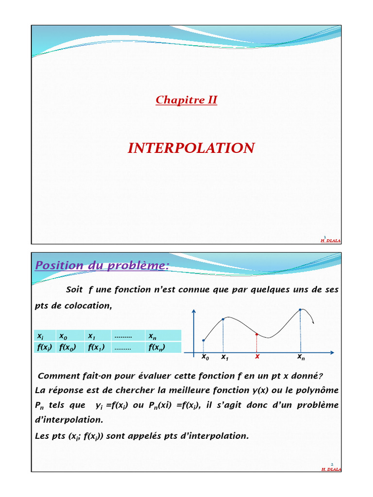 Interpolation de Lagrange et Newton | PDF | Interpolation | Polynôme