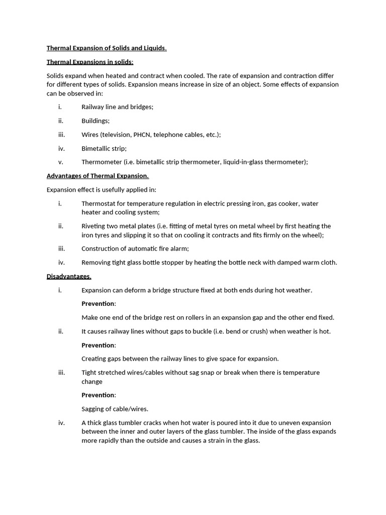 Thermal Expansion in Solids and Liquids | PDF | Thermal Expansion | Water