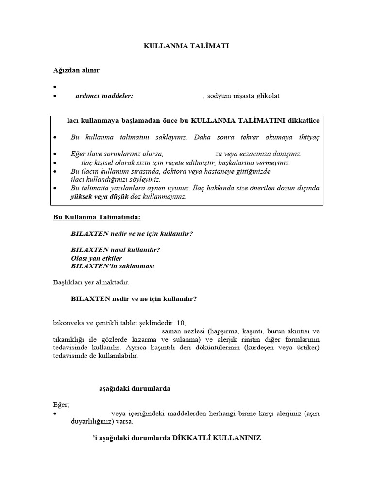 Bilaxten 20 MG Tablet KT | PDF