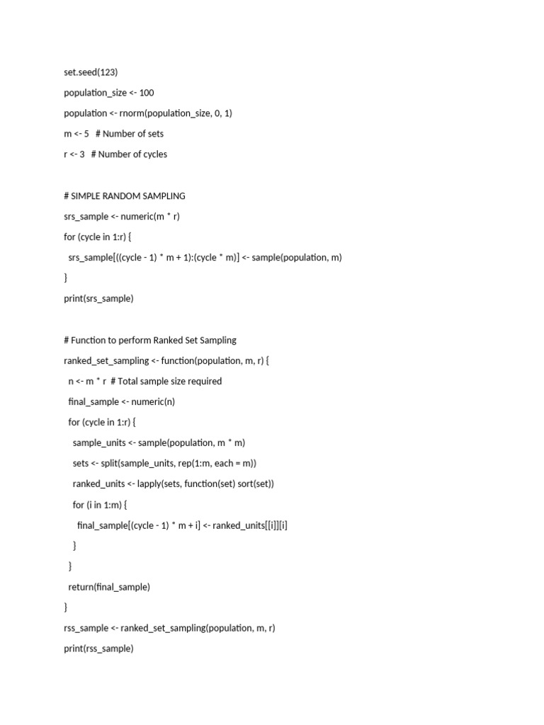 R Code For Simulation | PDF
