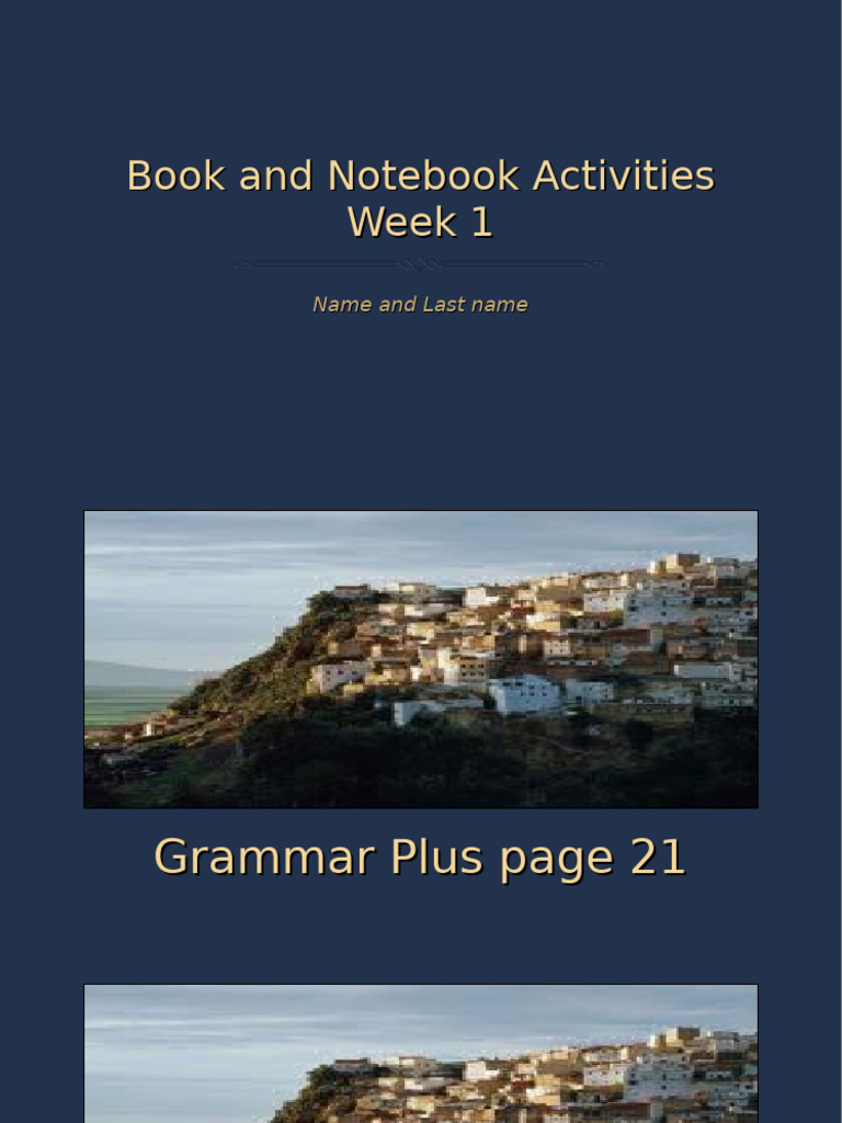 Week 1 Book and Notebook Activities | PDF