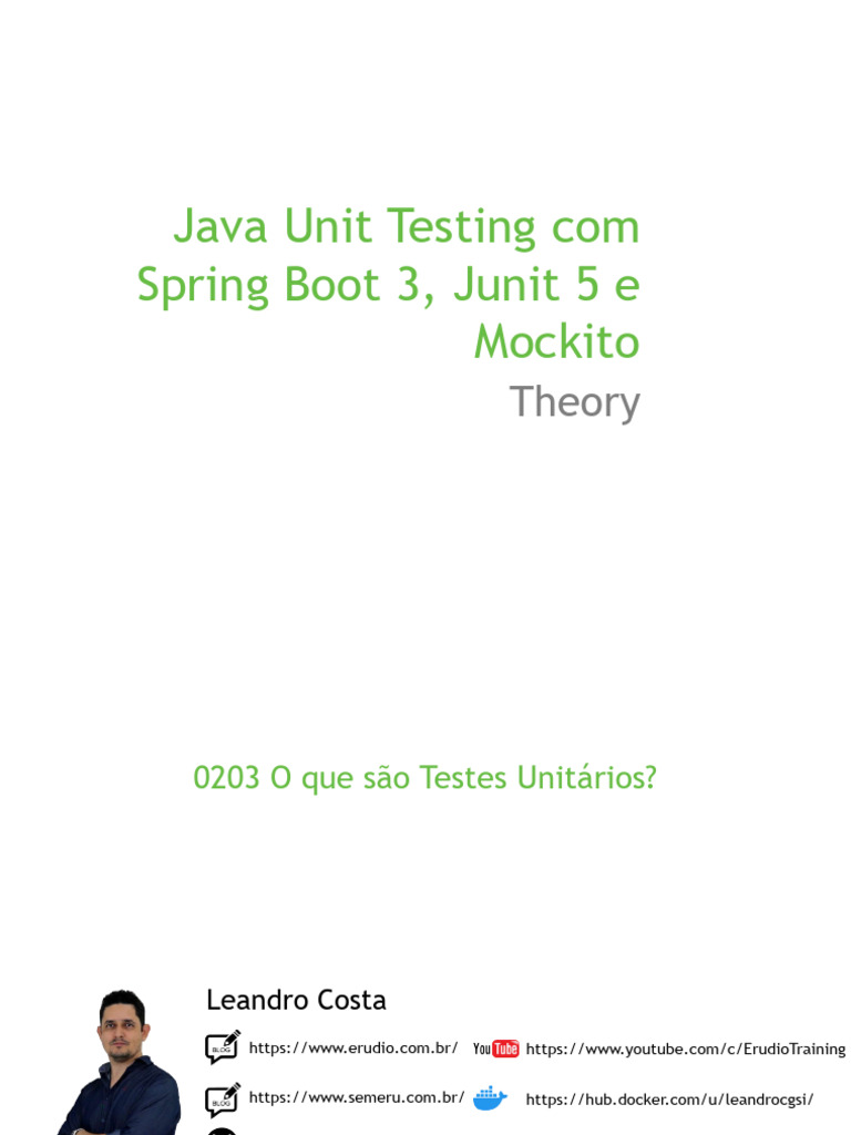 Java+Unit+Testing+Com+Spring+Boot+3,+Junit+5+e+Mockito+ +RECURSO (1 ...