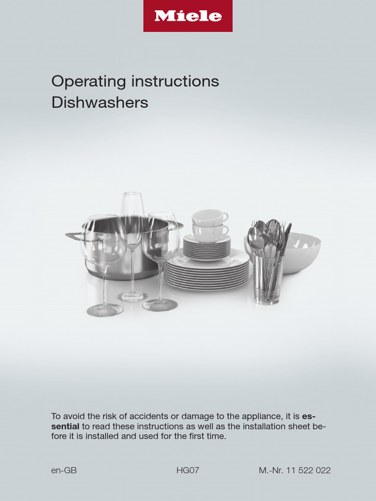 Operating Instructions Dishwashers | PDF | Dishwasher | Ac Power Plugs ...