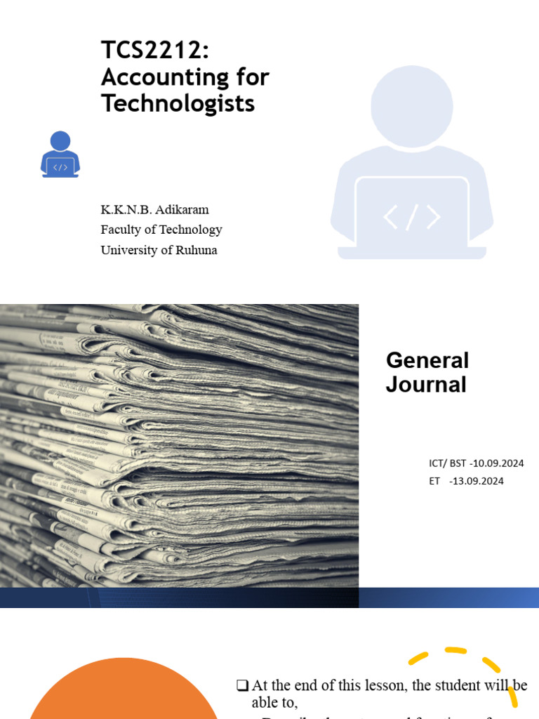 General Journal Functions and Entries | PDF | Debits And Credits | Money